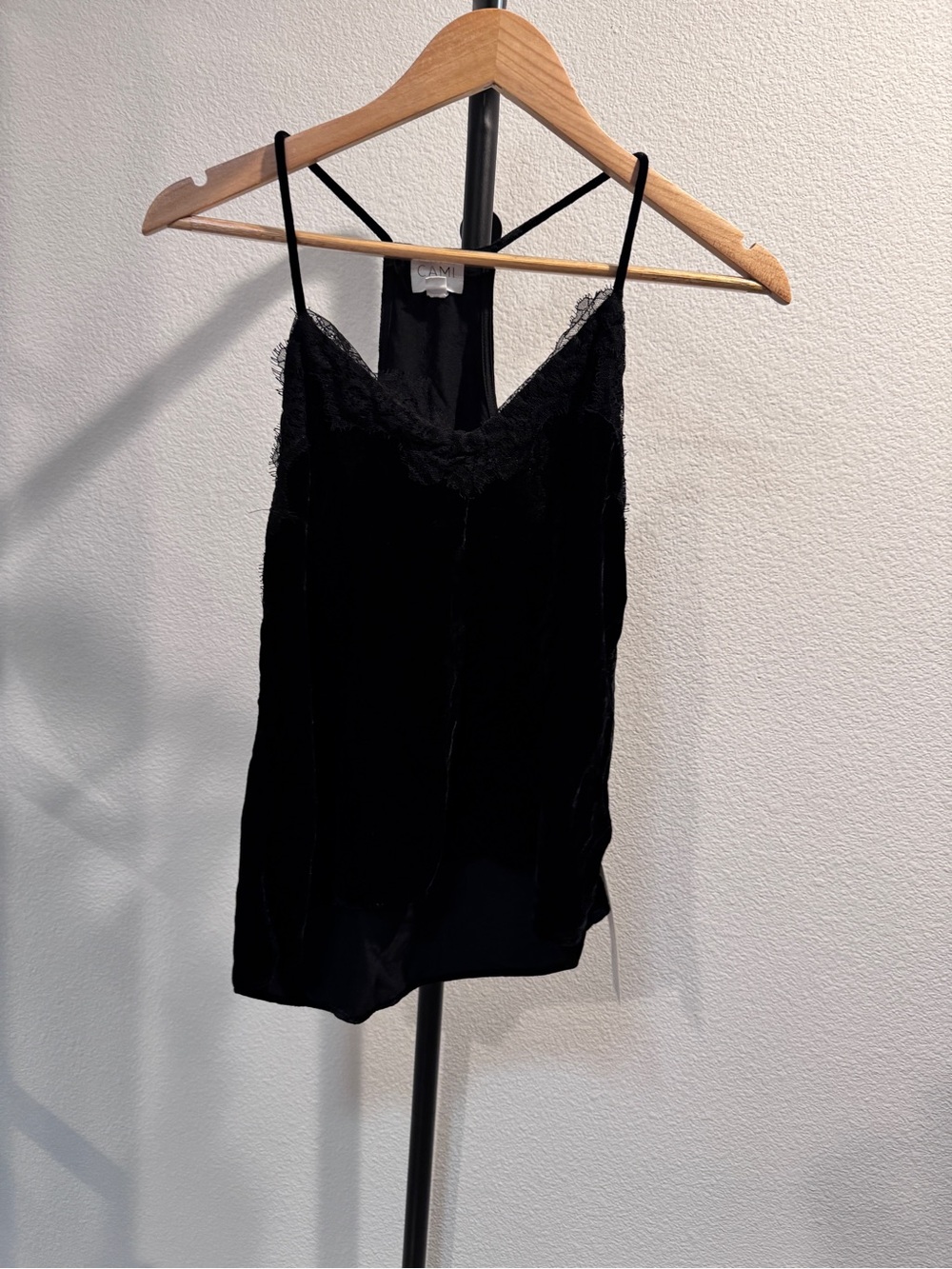 Cami NYC Black Velvet Lace-Trim Camisole